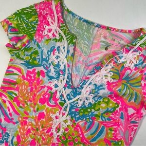 Lilly Pulitzer Brewster Cap Sleeve T-Shirt Sundress in More Lovers Coral Size XS